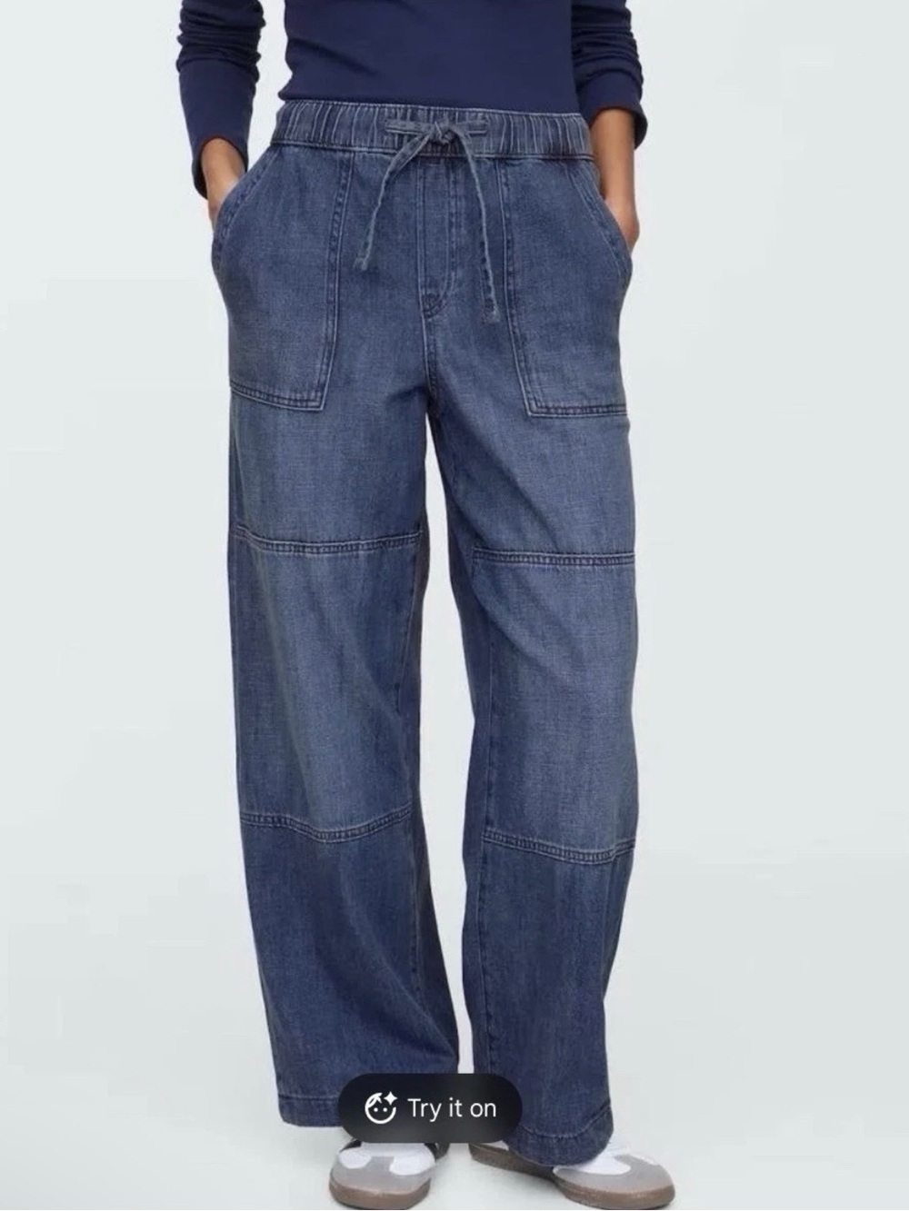 NWT GAP High Rise Wide Leg Pull On Jeans - Medium $70